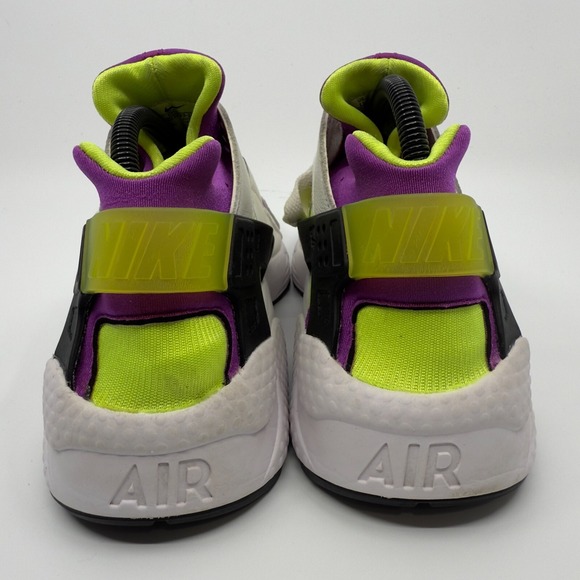 Nike Air Huarache Womens 11 Running Shoes White Neon Magenta Green 2021 Sneakers - Picture 5 of 16